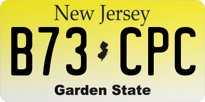 NJ license plate B73CPC