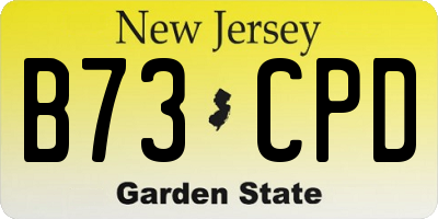 NJ license plate B73CPD