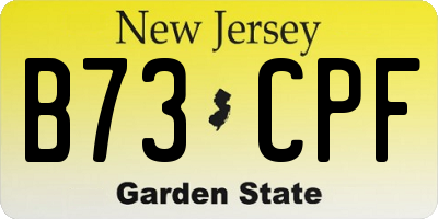 NJ license plate B73CPF