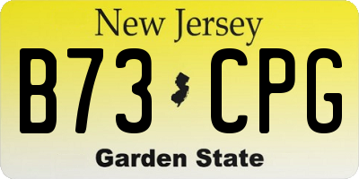 NJ license plate B73CPG