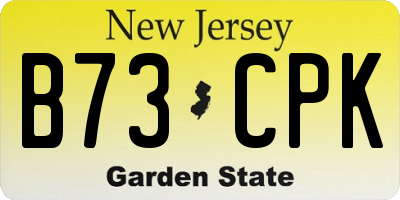 NJ license plate B73CPK