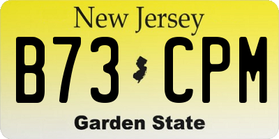 NJ license plate B73CPM