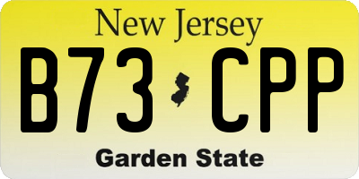 NJ license plate B73CPP