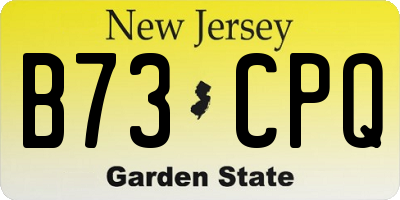 NJ license plate B73CPQ
