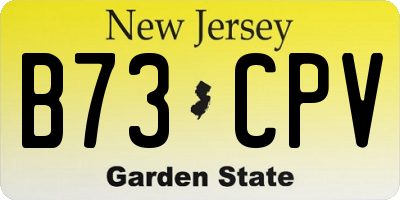 NJ license plate B73CPV
