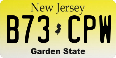 NJ license plate B73CPW