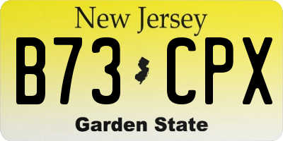 NJ license plate B73CPX