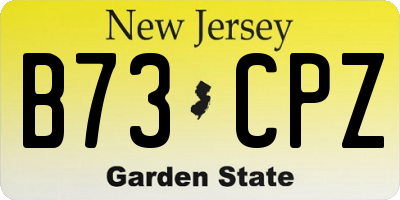 NJ license plate B73CPZ