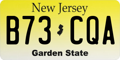 NJ license plate B73CQA