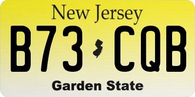NJ license plate B73CQB