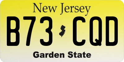 NJ license plate B73CQD