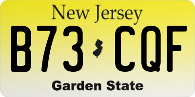 NJ license plate B73CQF