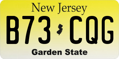 NJ license plate B73CQG
