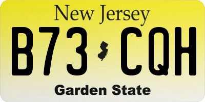 NJ license plate B73CQH