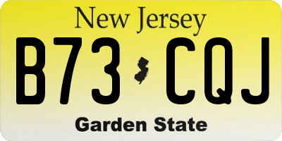 NJ license plate B73CQJ