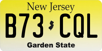 NJ license plate B73CQL