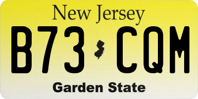 NJ license plate B73CQM