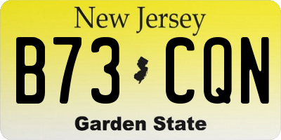 NJ license plate B73CQN