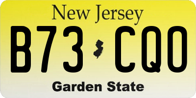 NJ license plate B73CQO