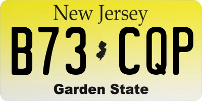 NJ license plate B73CQP