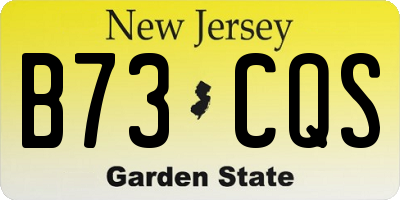 NJ license plate B73CQS