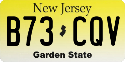 NJ license plate B73CQV