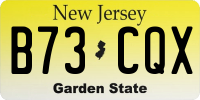 NJ license plate B73CQX