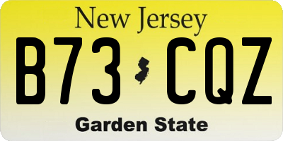 NJ license plate B73CQZ