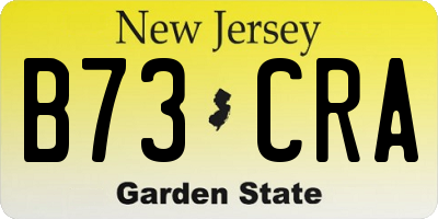 NJ license plate B73CRA
