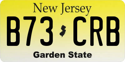 NJ license plate B73CRB