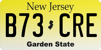 NJ license plate B73CRE