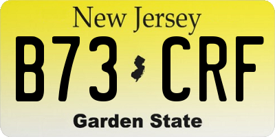 NJ license plate B73CRF