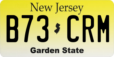NJ license plate B73CRM