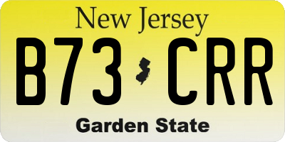 NJ license plate B73CRR