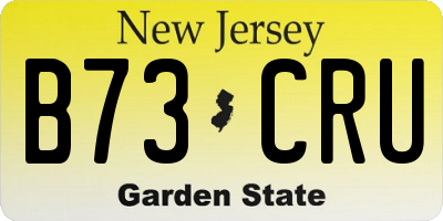 NJ license plate B73CRU