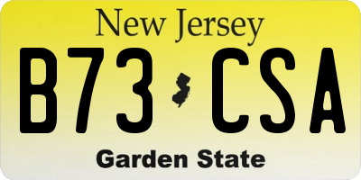 NJ license plate B73CSA