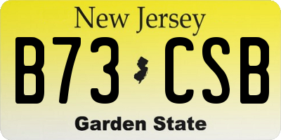 NJ license plate B73CSB