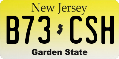 NJ license plate B73CSH