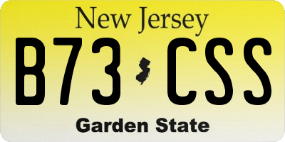 NJ license plate B73CSS