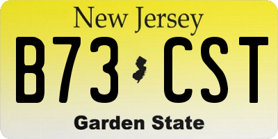 NJ license plate B73CST