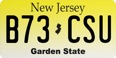 NJ license plate B73CSU