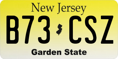 NJ license plate B73CSZ