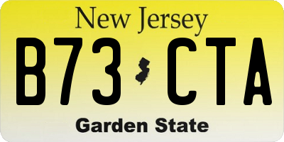 NJ license plate B73CTA