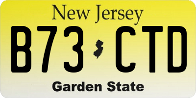 NJ license plate B73CTD