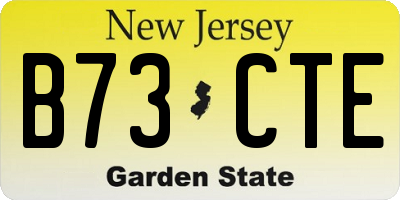 NJ license plate B73CTE