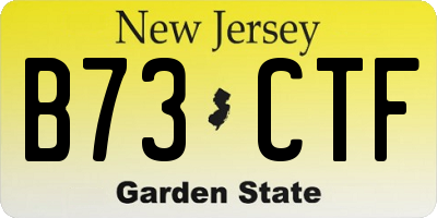 NJ license plate B73CTF