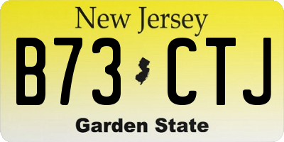 NJ license plate B73CTJ