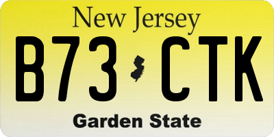 NJ license plate B73CTK