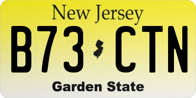 NJ license plate B73CTN