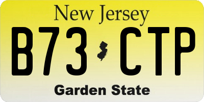 NJ license plate B73CTP